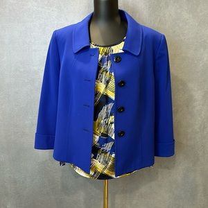 Tahari Cobalt Blue Jacket size 16 with blouse